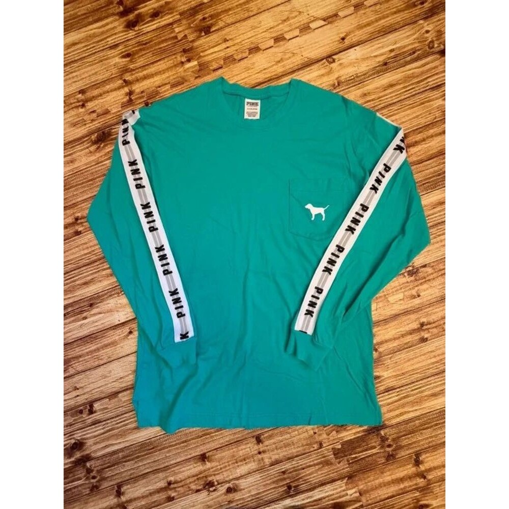 Turquoise Teal Long Sleeve Tee PINK